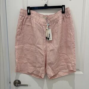 Linen Men’s Shorts-Pink-XL
